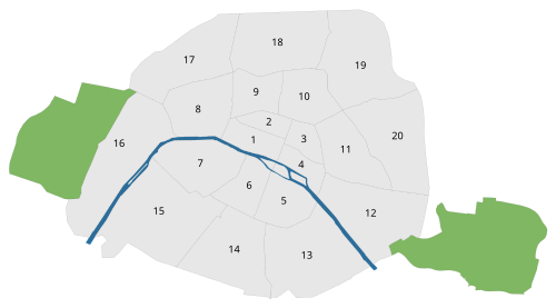 Map of the arrondissements of Paris.